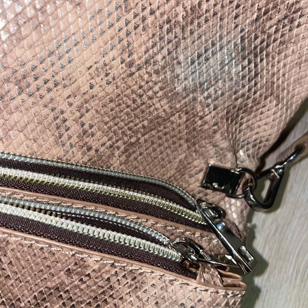 Python Print Faux Leather Messenger Crossbody Bag - image 6